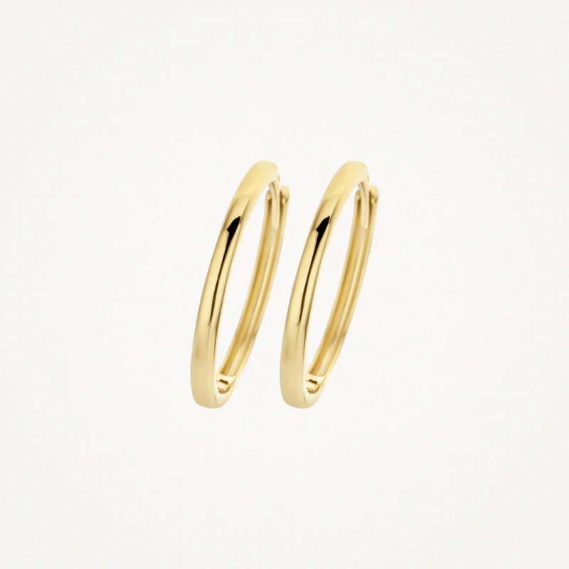 14k Blush Polished Hoop Earrings - Image 2