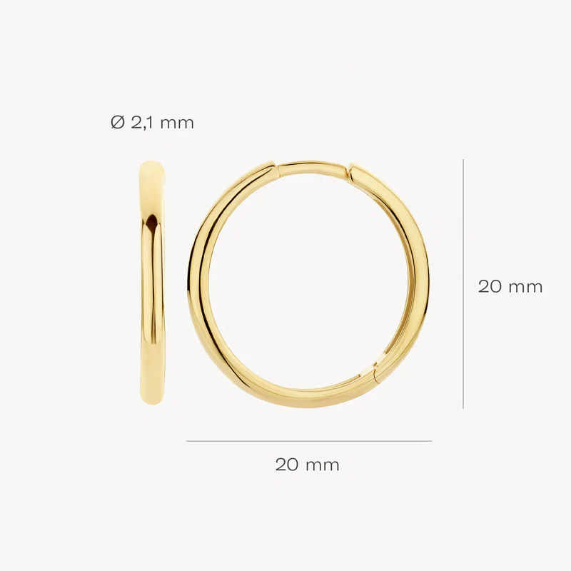 14k Blush Polished Hoop Earrings - Image 4