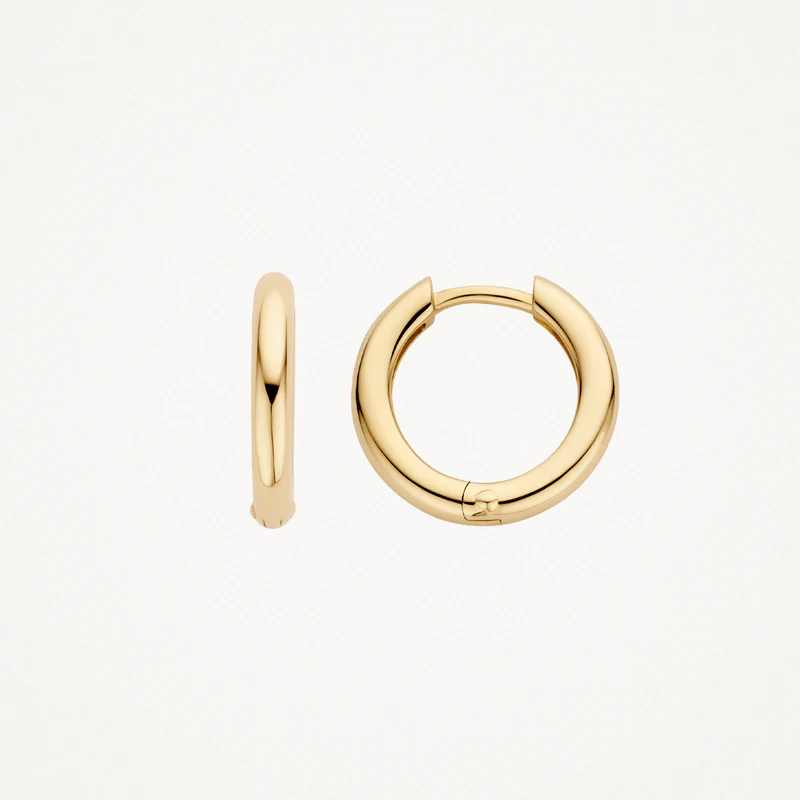 14k BLUSH Polished Huggie Earrings