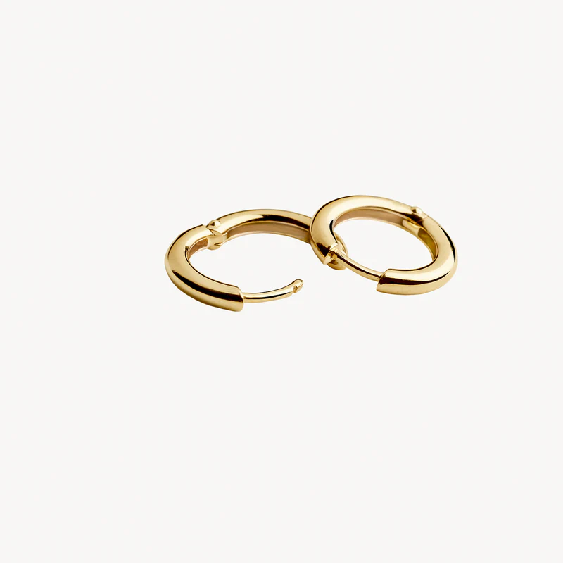 14k BLUSH Polished Huggie Earrings - Image 2