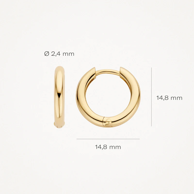 14k BLUSH Polished Huggie Earrings - Image 4