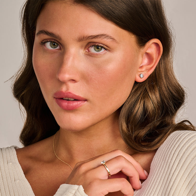 14k BLUSH Lab Diamond Classic Stud Earrings - Image 2